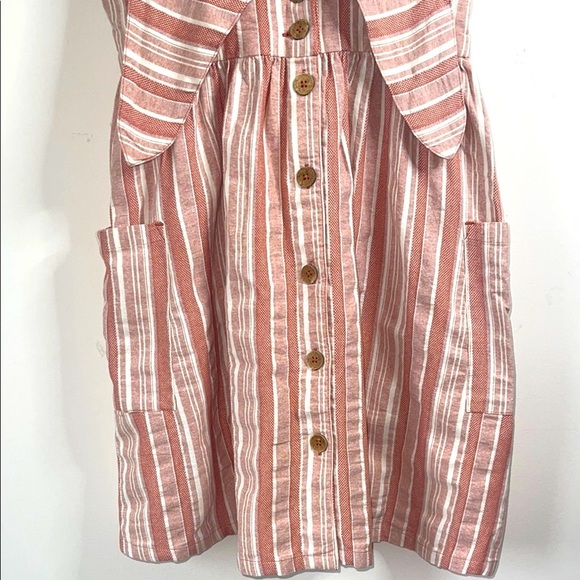 Roxy Pink and White Ruched Mini Sundress - Picture 4 of 10